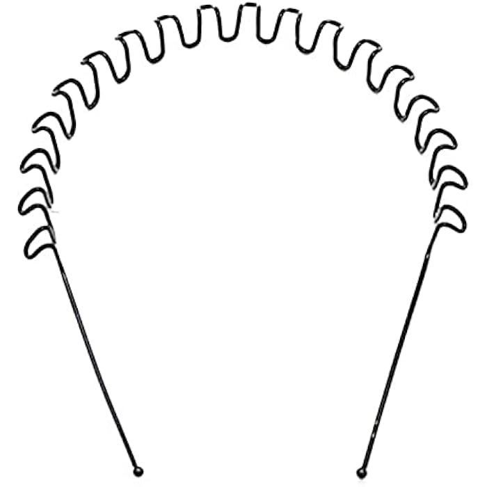 Birdware Simplified Metal Zig Zag Hair Band For Unisex, 15X14 Cm - Black - Image 1